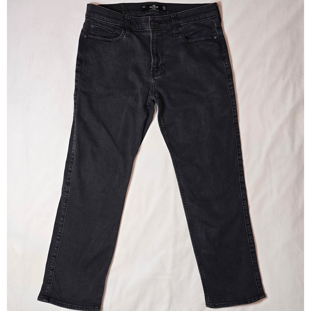 Hollister Men’s Straight Jeans Black Advanced Stretch W32 L30